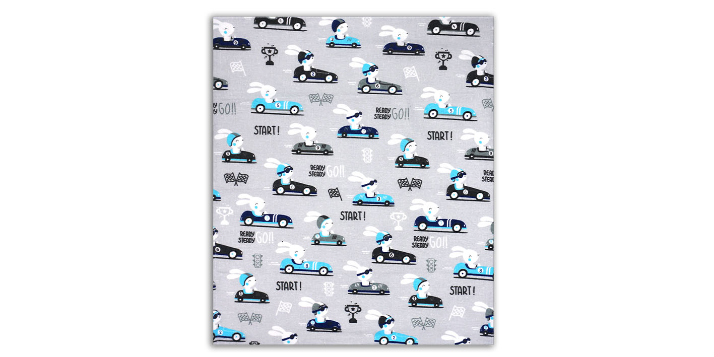 Pieluchocerata flanelowa królik szary